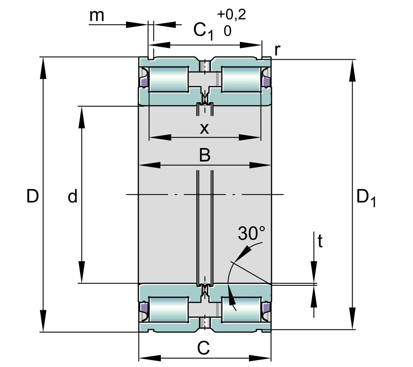 Drawing of the SL045034-D-PP bearing Drawing of the SL045034-D-PP bearing